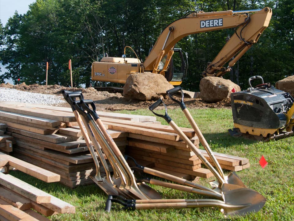 Equipment at the groundbreaking ceremony for the St. Francis Rehabilitation and Nursing Center.