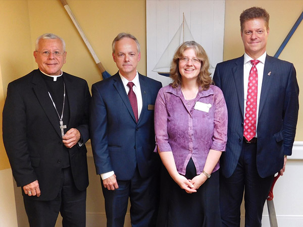 group photo from the st. francis rehab and nursing center's opening of their new wing.