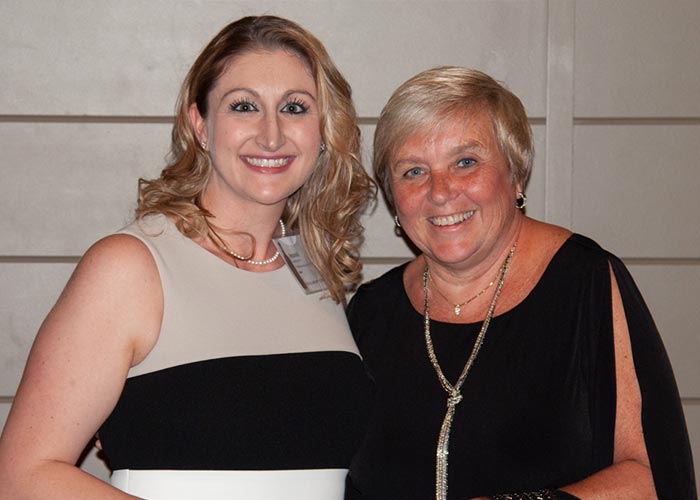 St. Teresa RN Amanda Shepard (left) with New Hampshire Long Term Care Foundation (LTCF) president and St. Teresa administrator Luanne Rogers at the 2018 Evening of Celebration & Scholarship Dinner on October 3, at LaBelle Winery in Amherst, NH.