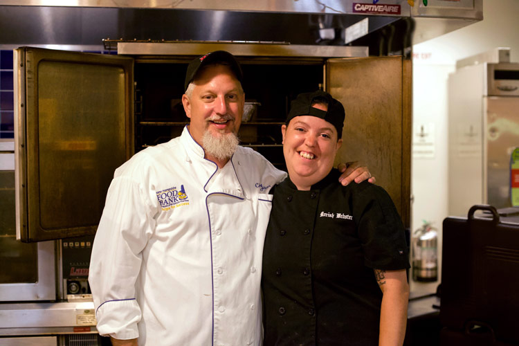 Moriah Webster with NH Hood Bank Recipe for Success Chef Instructor Jayson McCarter