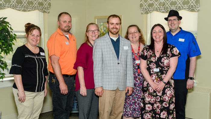 Administrator Jeff Lacroix with members of the St. Vincent Rehabilitaion and Nursing Center team.