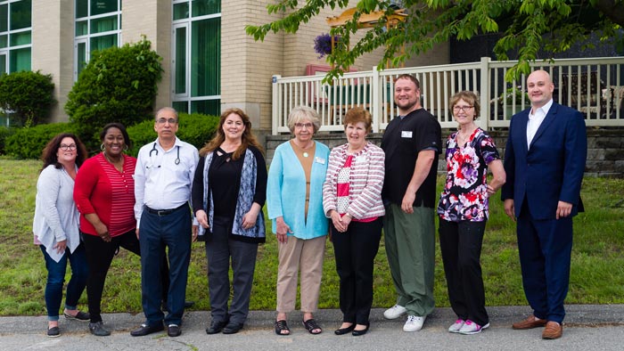 Group image of the staff at Warde Rehabilitation and Nursing Center in Windham.